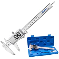 Pie de Rey Digital-Preciva Calibrador digital electrónico de acero inoxidable de 150mm-6pulgadas-Gran Pantalla LCD…
